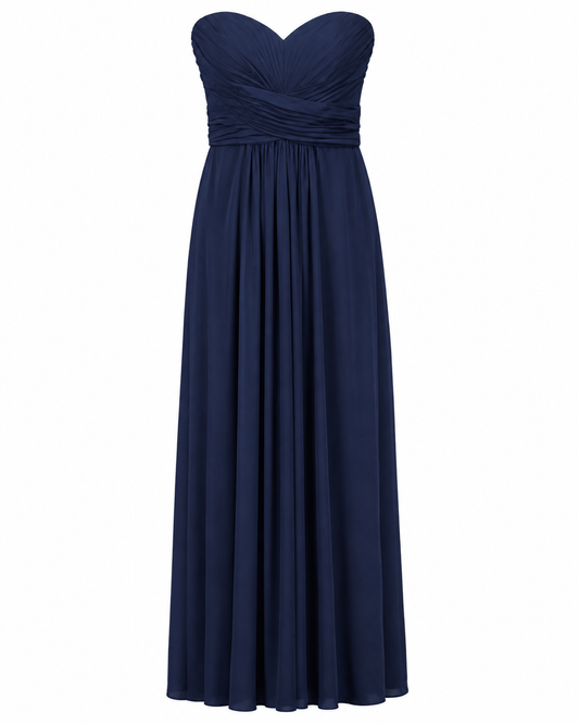 Vestido azul marino strapless Davis Bridal talla 2 usado