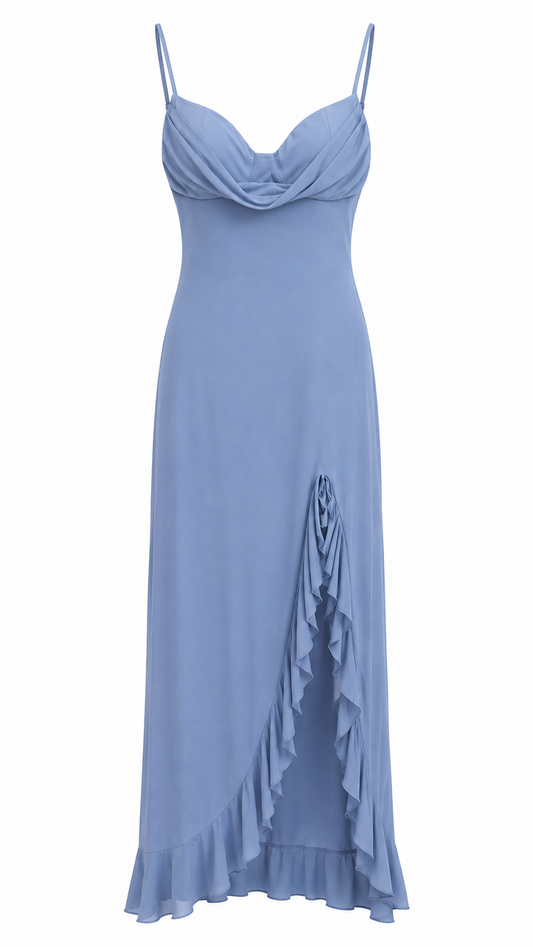 Vestido celeste con vuelos Lovely Day talla M usado