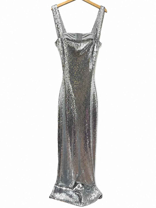 Vestido largo de lentejuelas plateadas MESHKI Talla S Usado