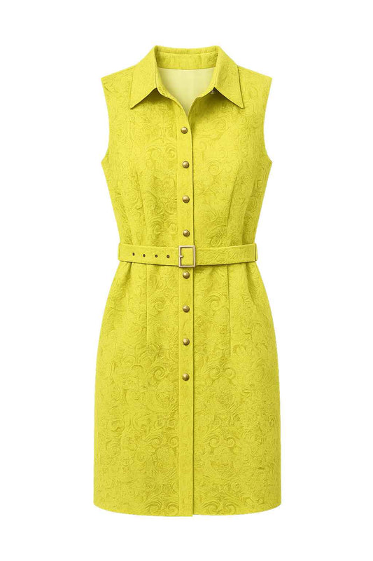 Vestido camisero texturizado verde lima Talla M Usado