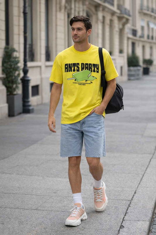 Camiseta amarilla gráfica hombre ZARA talla 13–14 usada