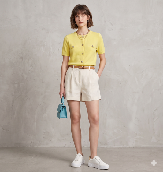 Blusa tejida amarilla con botones joya Marca ZARA Talla S Nuevo con etiqueta