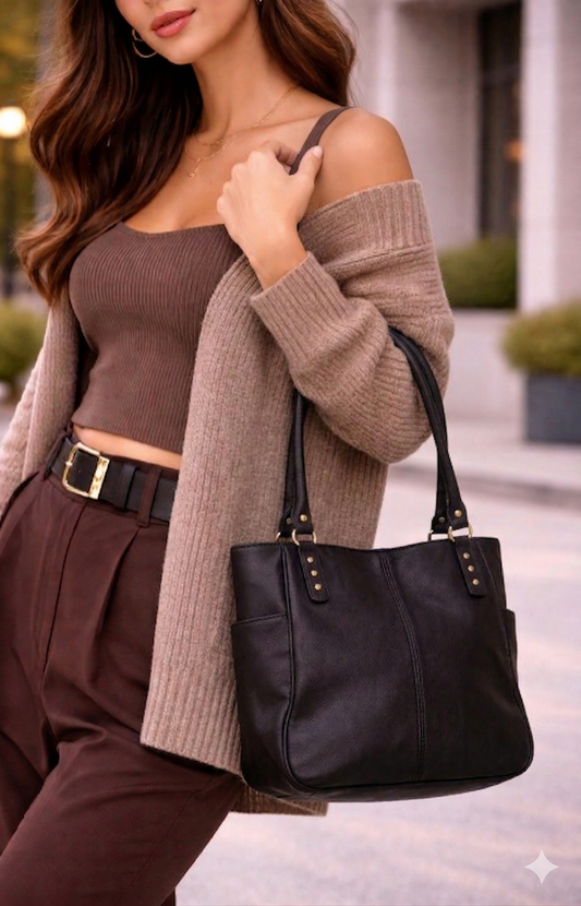 Cartera negra de cuero Marca Giani Bernini Usado