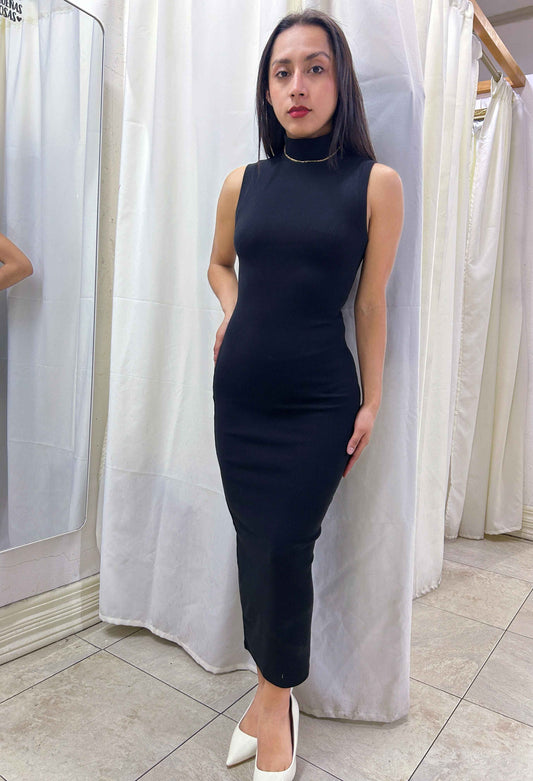 Vestido midi negro cuello alto Forever 21  Tallas XS, S y M nuevo