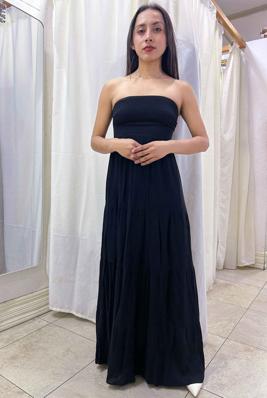 Vestido largo strapless negro Forever 21  Talla XS nuevo