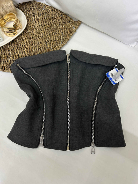 Chaleco estructurado con cierres ZARA Talla S usado