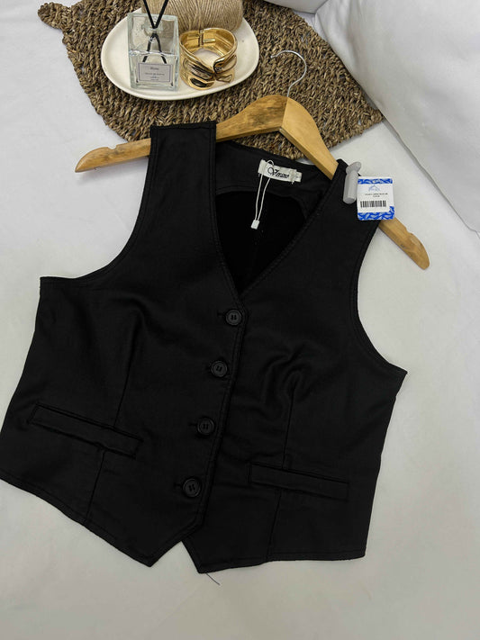 Chaleco negro sastre VERANO Talla L usado