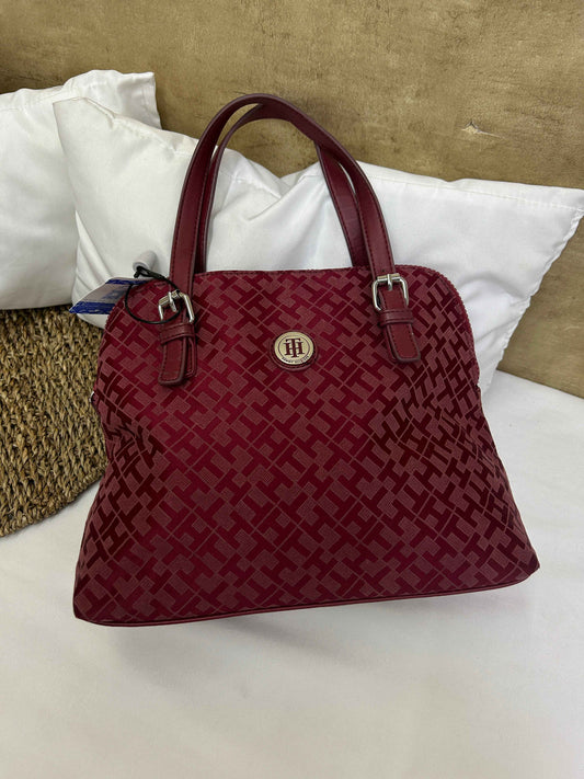 Bolso tote burdeos cuero  Tommy Hilfiger usado