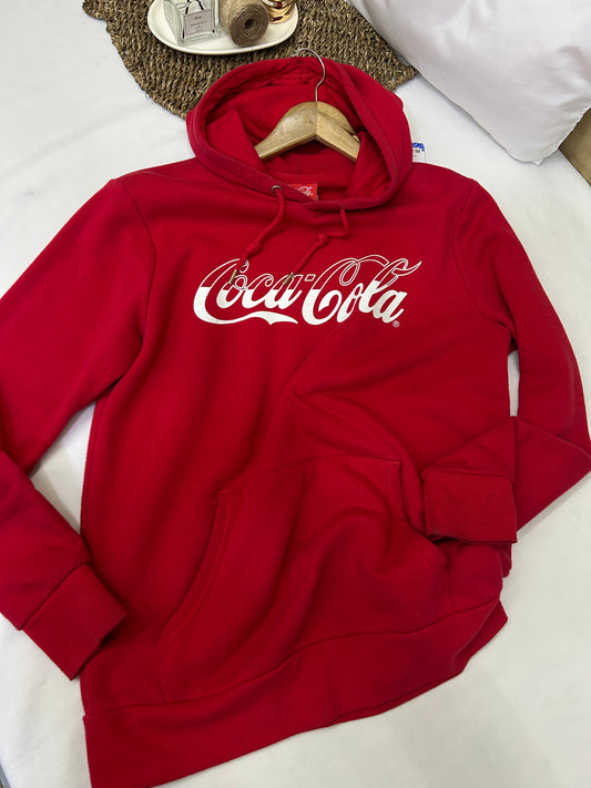 Buzo hoddie rojo con capucha Coca-Cola  Talla M usado