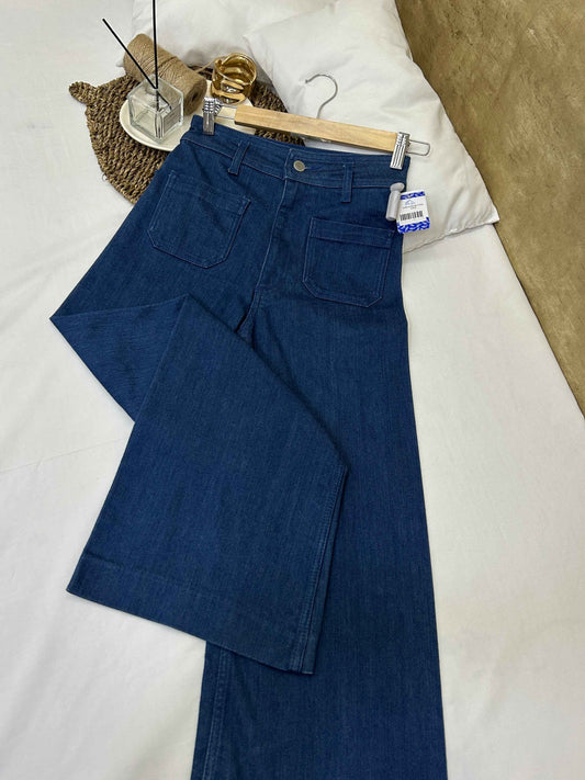 Jean flare azul con bolsillos delanteros ZARA  Talla 34 usado