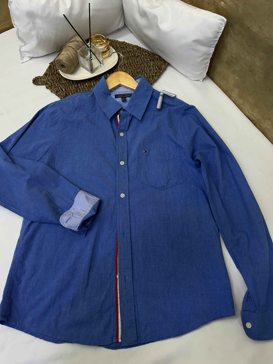 Camisa azul clásico hombre Tommy Hilfiger Talla L usado
