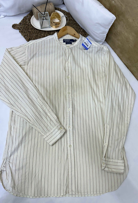 Camisa rayada beige de lino Polo by Ralph Lauren  Talla M/L usado