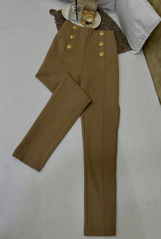 Pantalón sastre camel de tiro alto RM Talla 8 nuevo