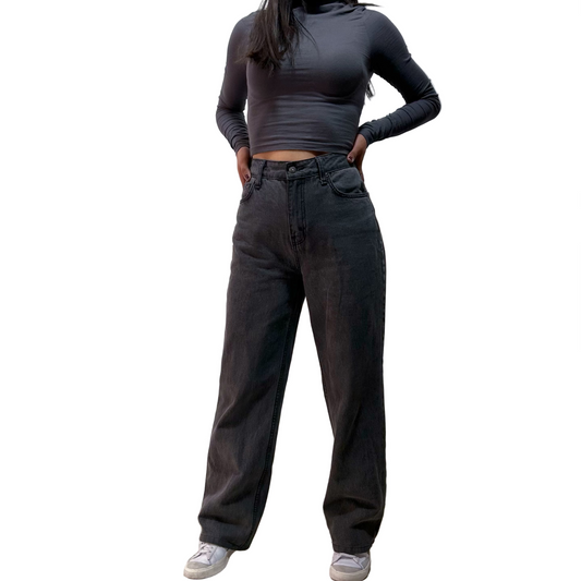 Jean KOAJ 90s Fit High Rise Gris Talla 8 Mujer Usado