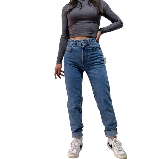 Jean ZARA Tiro Alto Azul Talla EUR 32 Mujer Usado