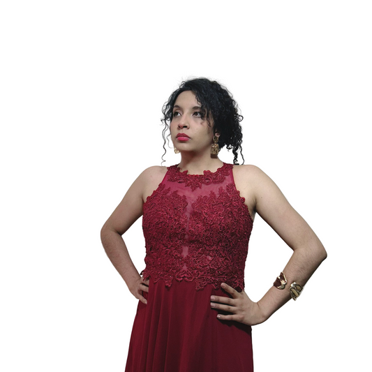 Vestido Largo de Gala Vino Dioa Fashion Talla M Usado