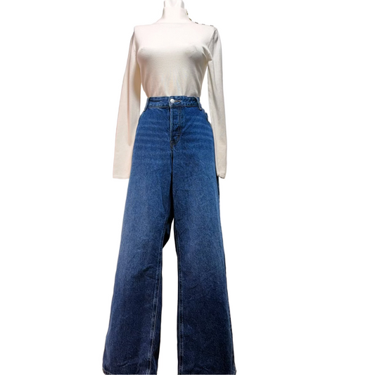 Jean H&M Wide Leg Azul Talla EUR 46 Mujer Nuevo con etiqueta