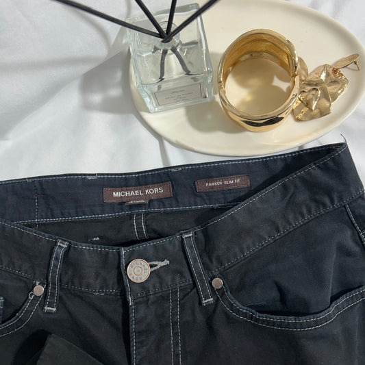 Jean Michael Kors Parker Slim Fit Negro Talla 28/32 Mujer Usado