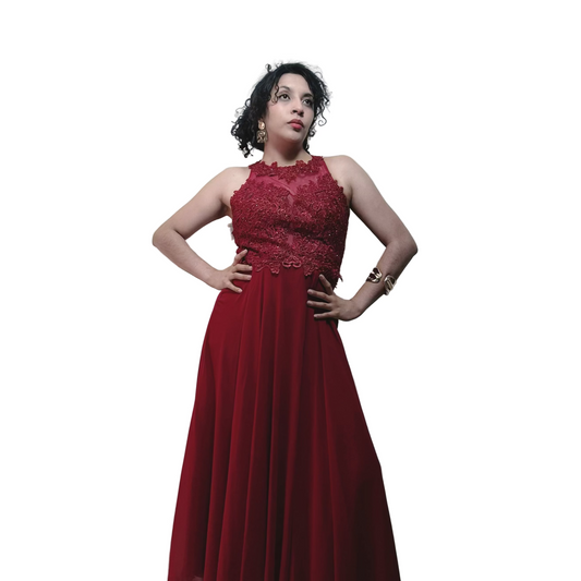 Vestido Largo de Gala Vino Dioa Fashion Talla M Usado