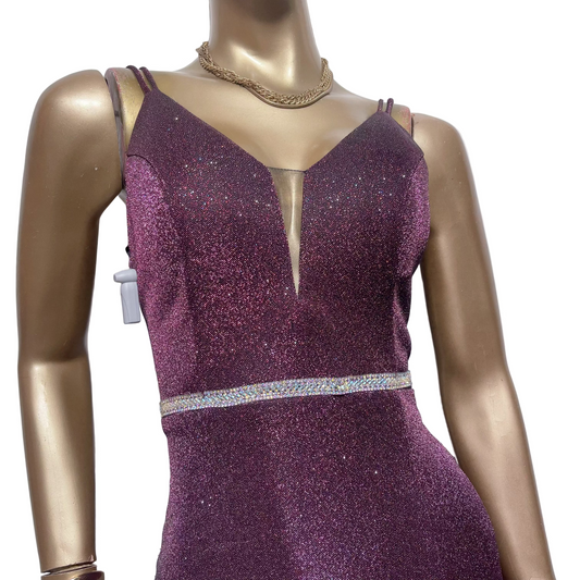 Vestido Largo ASPEED con Brillos Vino Mujer Usado