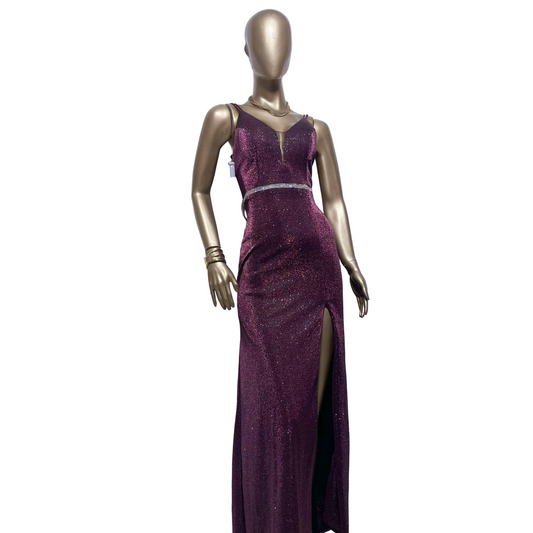 Vestido Largo ASPEED con Brillos Vino Mujer Usado