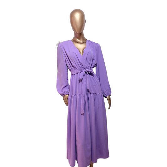 Vestido Largo Lila Romántico Verano Talla S Usado