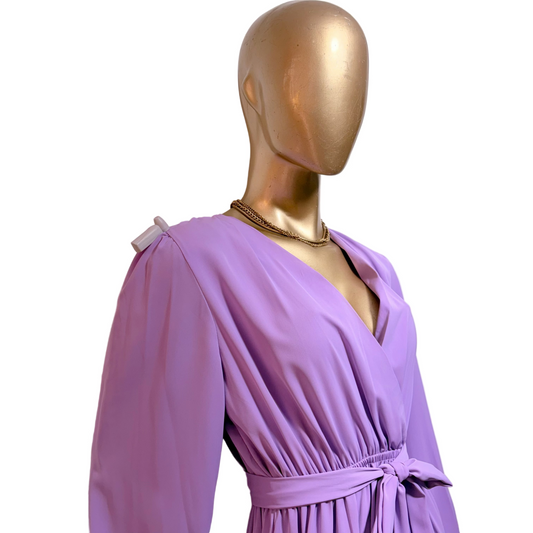 Vestido Largo Lila Romántico Verano Talla S Usado