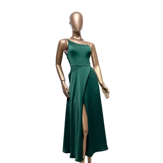 Vestido Largo Verde Esmeralda con Abertura DB Studio Talla 6 Usado