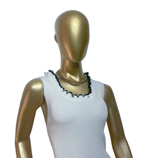 Vestido blanco con borde negro marca ASOS DESIGN talla S nuevo