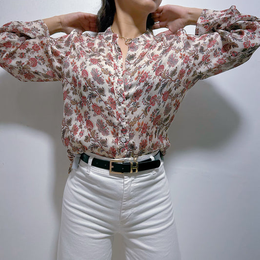 Blusa satinada floral Vida by Victoria Jervis  Talla One Size Usado