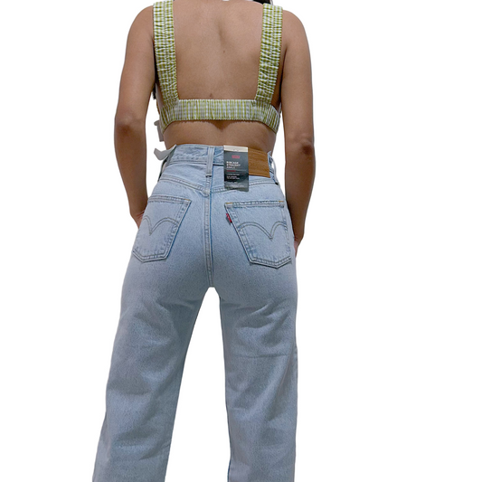 Crop top verde a cuadros SHEIN Talla S Usado