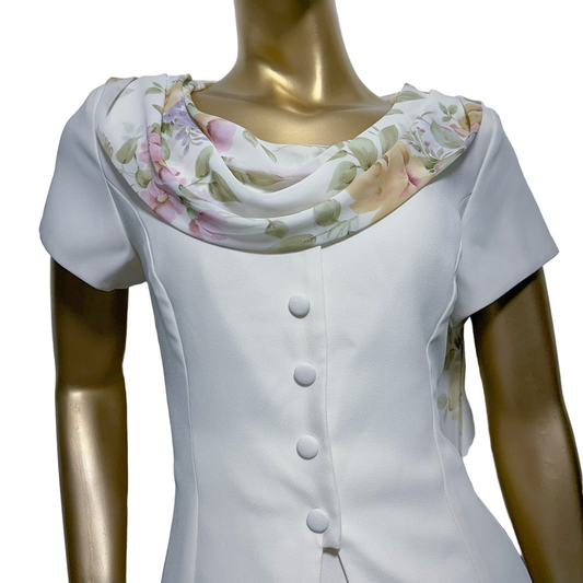 Vestido/Conjunto ejecutivo con detalle floral Megan Lee Talla 10P usado