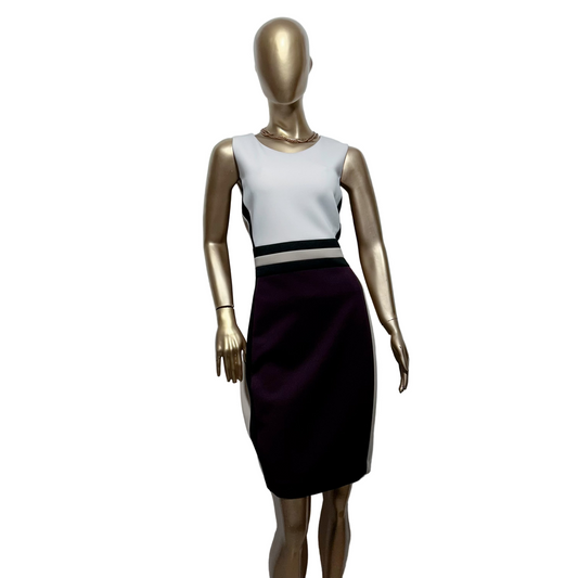 Vestido ejecutivo bicolor stretch Calvin Klein Talla 14 usado