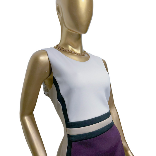 Vestido ejecutivo bicolor stretch Calvin Klein Talla 14 usado