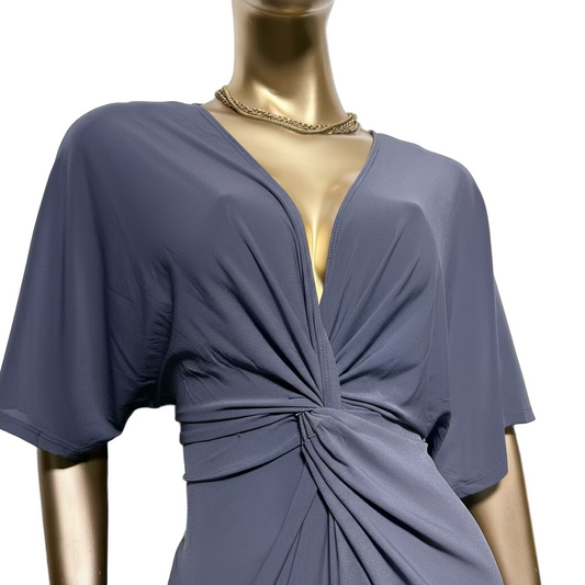 Vestido gris stretch con nudo frontal Peper Doll Talla XL usado