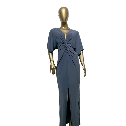 Vestido gris stretch con nudo frontal Peper Doll Talla XL usado