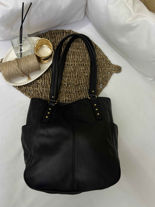 Cartera negra de cuero Marca Giani Bernini Usado