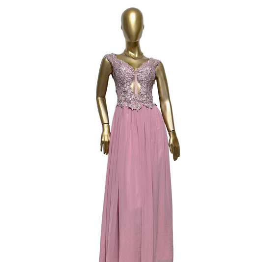 Vestido largo rosa pastel usado