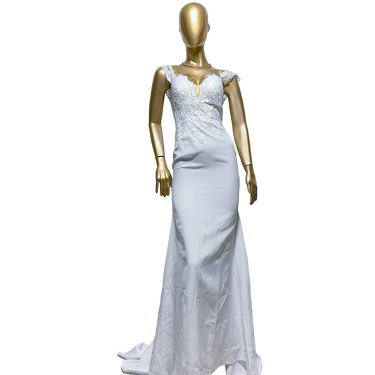 Vestido largo blanco marca Thom Aaron nuevo con etiqueta