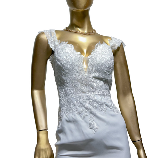 Vestido largo blanco marca Thom Aaron nuevo con etiqueta