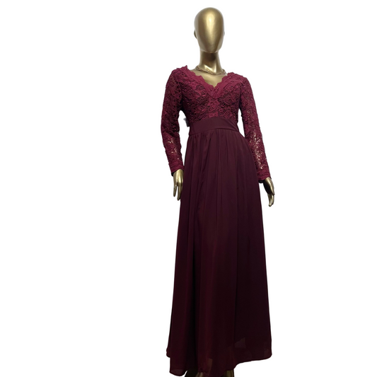 Vestido largo vino usado