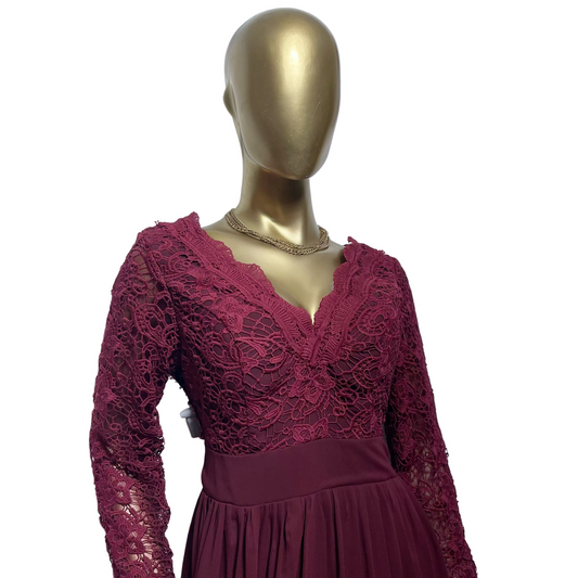 Vestido largo vino usado