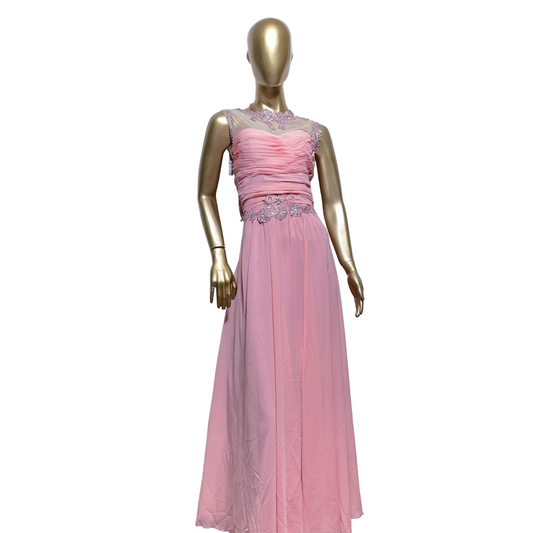 Vestido largo rosa pastel usado