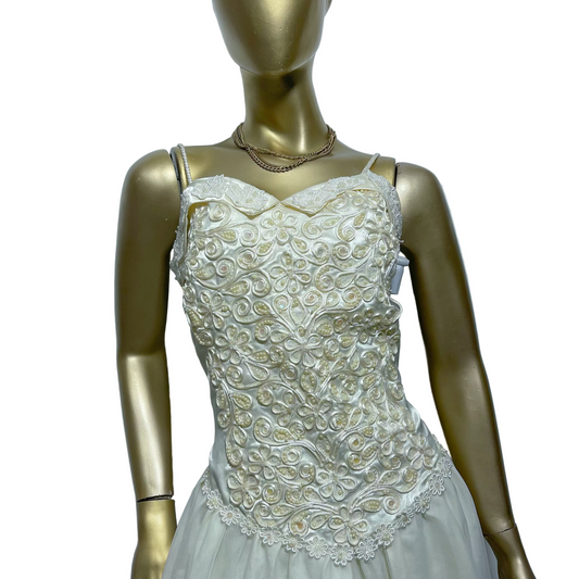 Vestido largo blanco marfil talla 40 usado