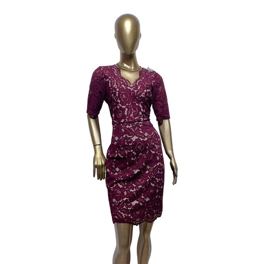 Vestido burdeos marca ELLEN TRACY talla 8 usado