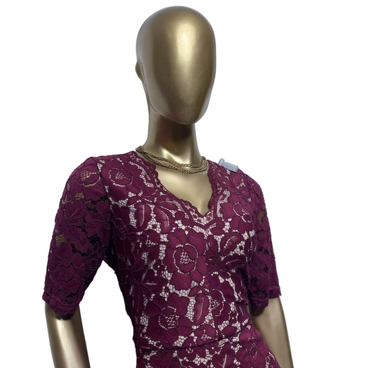 Vestido burdeos marca ELLEN TRACY talla 8 usado