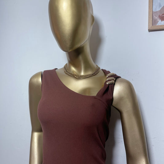 Vestido largo marrón marca ASOS DESIGN – tallas M y L nuevo