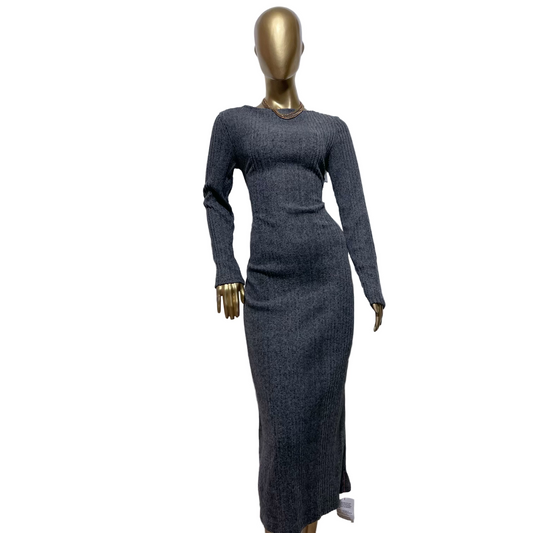 Vestido midi gris marca ASOS DESIGN talla M nuevo con etiqueta