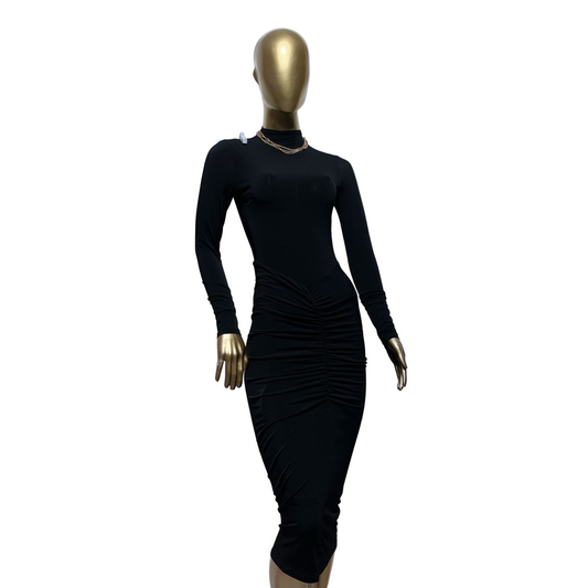 Vestido midi negro marca Forever 21 talla S nuevo