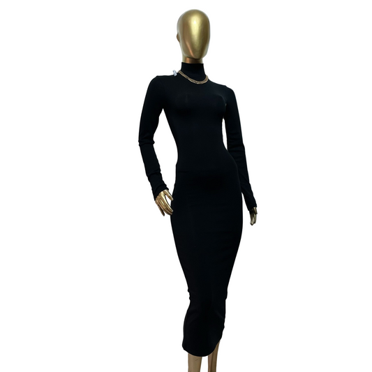 Vestido midi negro marca Pull&Bear talla S nuevo